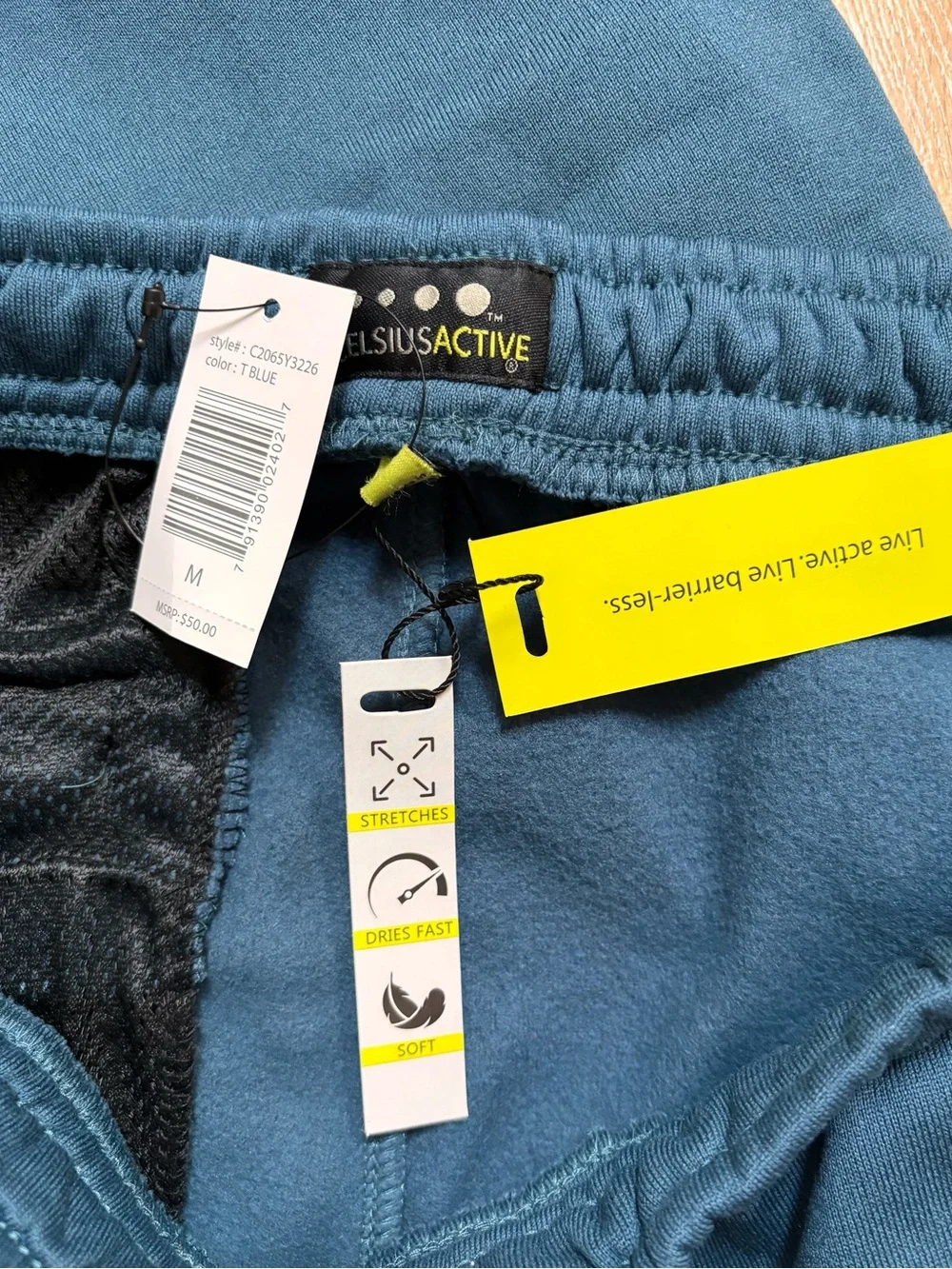 XCelsius Active Blue Fleece Jogger Sweatpants with Zipper Pocket Mens Medium